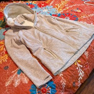 Athleta Triumph Luxe faux fur lined hoodie sweatshirt jacket
